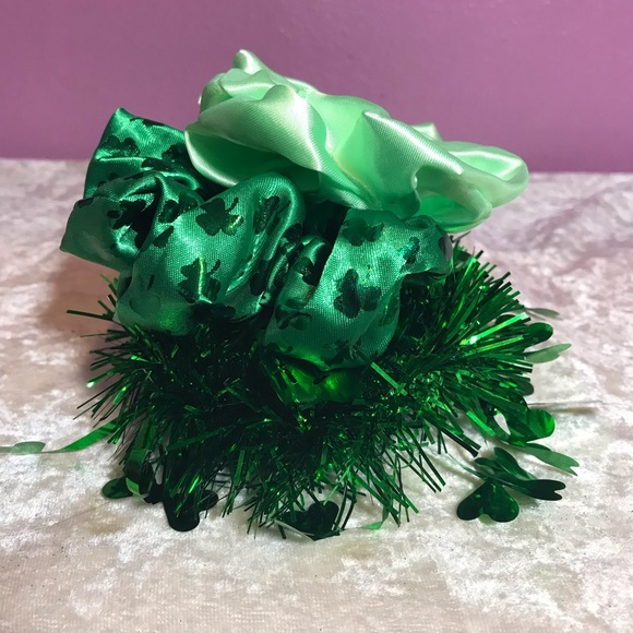 Accessories - Three St. Patrick’s Day Scrunchie Decorative Hair Ties Shamrock Green Party 3pc